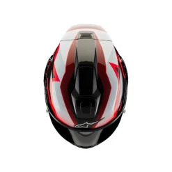 MC-hjelm fullface – Alpinestars Supertech R10 Team Carbon Sort/Rød/Hvid
