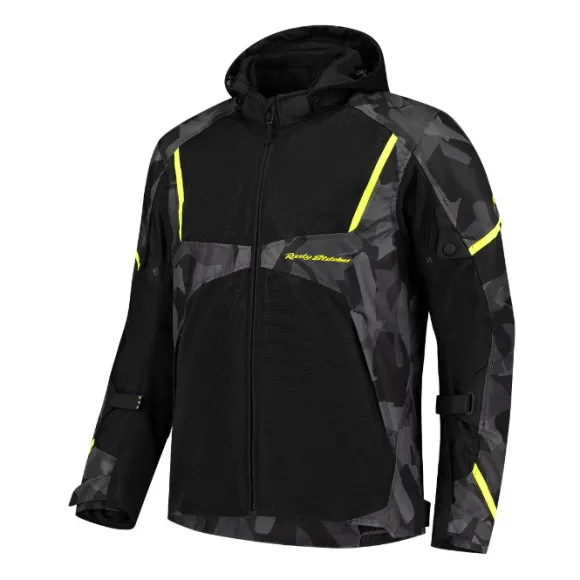 MC-Jakke – Rusty Stiches Carlo Sort/Camo/Fluo