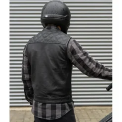 MC Lædervest – CungX Western Diamond Vest Sort